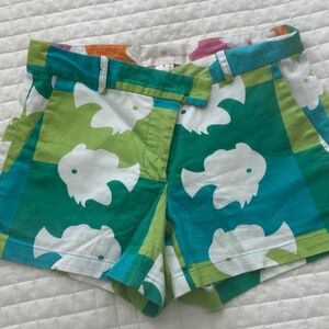 JB by Julie Brown Blue and Green Fish Print Women's Shorts 4